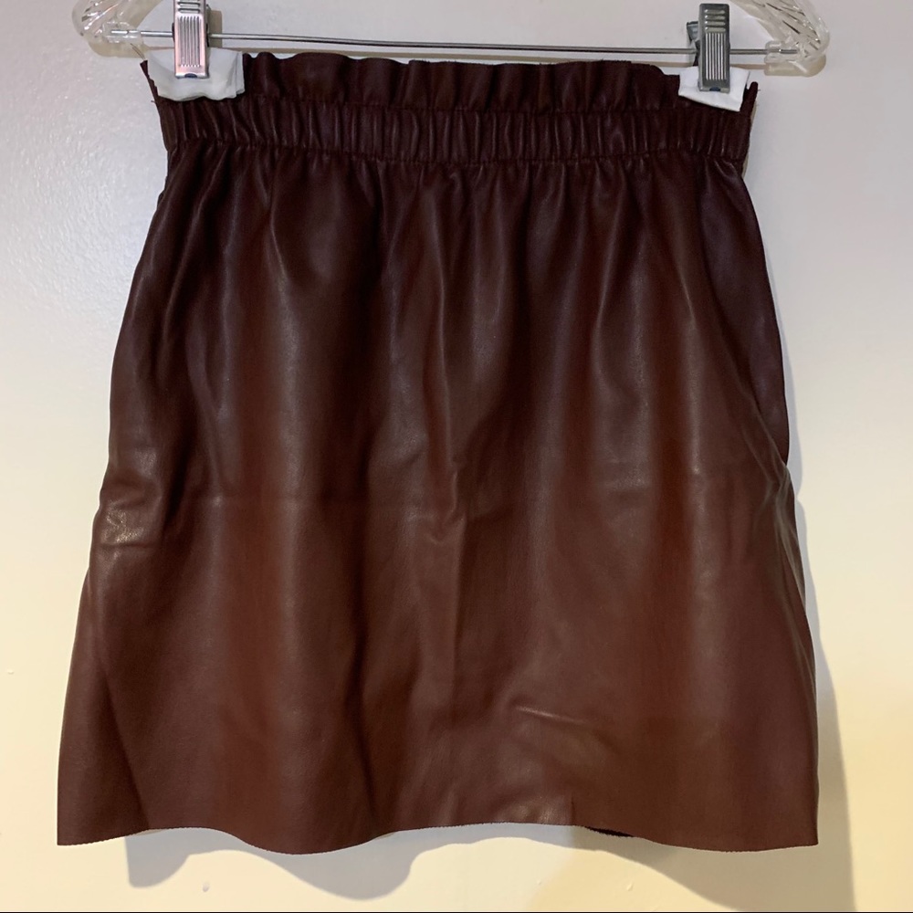 Zara Faux Leather brn mini skrt New w/o tags small